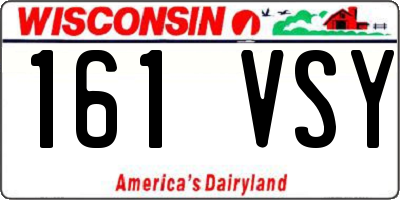 WI license plate 161VSY