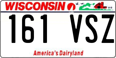 WI license plate 161VSZ