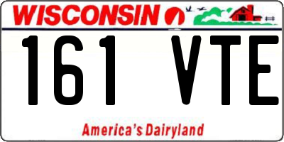 WI license plate 161VTE