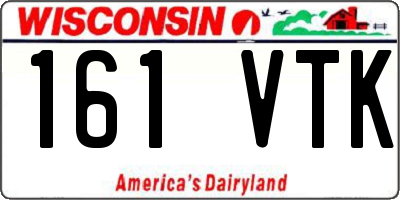 WI license plate 161VTK