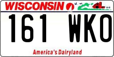 WI license plate 161WKO