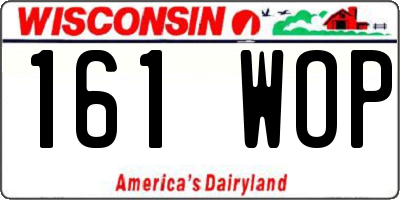 WI license plate 161WOP