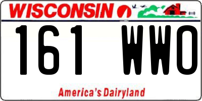 WI license plate 161WWO