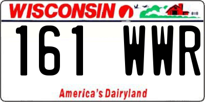 WI license plate 161WWR