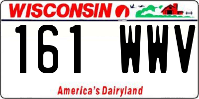 WI license plate 161WWV