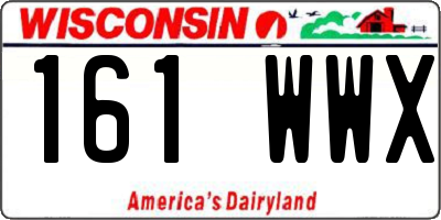 WI license plate 161WWX