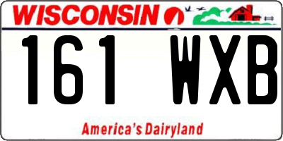 WI license plate 161WXB