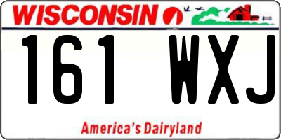 WI license plate 161WXJ