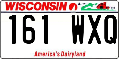 WI license plate 161WXQ