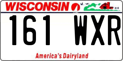 WI license plate 161WXR