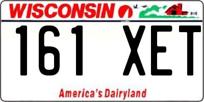WI license plate 161XET