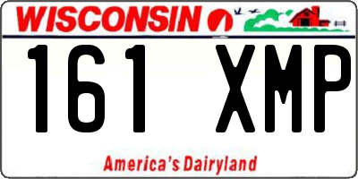 WI license plate 161XMP
