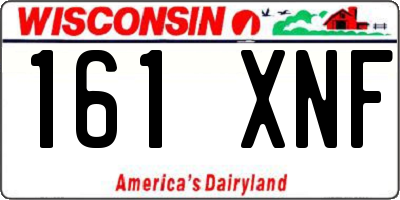 WI license plate 161XNF
