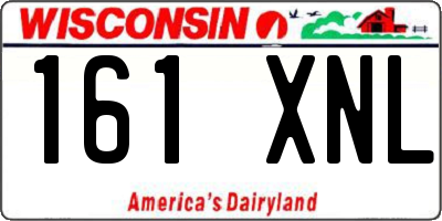 WI license plate 161XNL