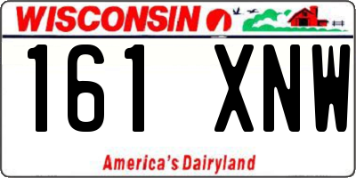 WI license plate 161XNW