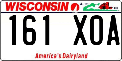 WI license plate 161XOA