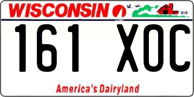 WI license plate 161XOC
