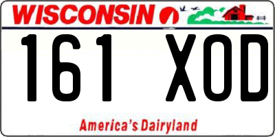 WI license plate 161XOD