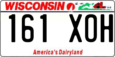 WI license plate 161XOH