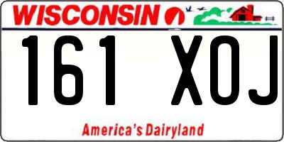 WI license plate 161XOJ