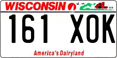 WI license plate 161XOK