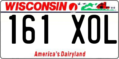 WI license plate 161XOL