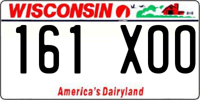WI license plate 161XOO