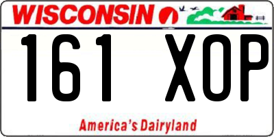 WI license plate 161XOP