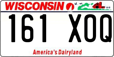 WI license plate 161XOQ