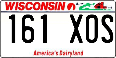 WI license plate 161XOS