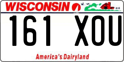 WI license plate 161XOU