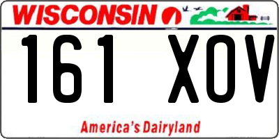 WI license plate 161XOV