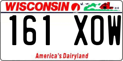 WI license plate 161XOW