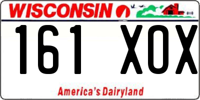 WI license plate 161XOX
