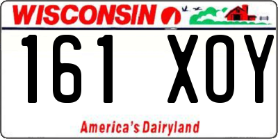 WI license plate 161XOY