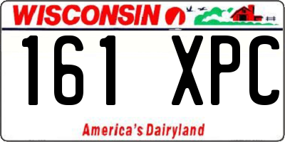 WI license plate 161XPC