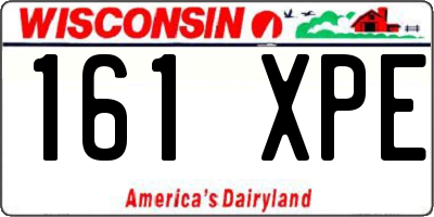 WI license plate 161XPE