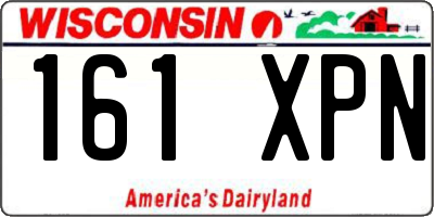 WI license plate 161XPN