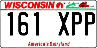 WI license plate 161XPP