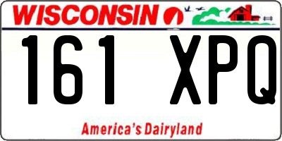 WI license plate 161XPQ
