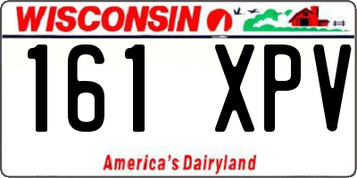WI license plate 161XPV
