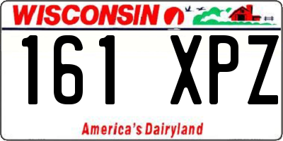 WI license plate 161XPZ