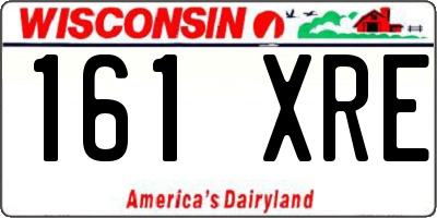 WI license plate 161XRE