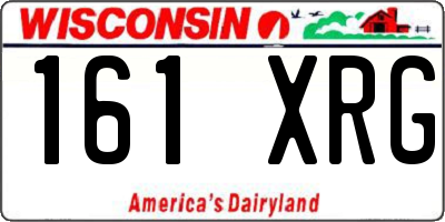 WI license plate 161XRG