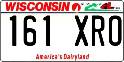 WI license plate 161XRO