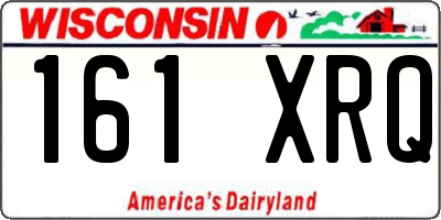 WI license plate 161XRQ