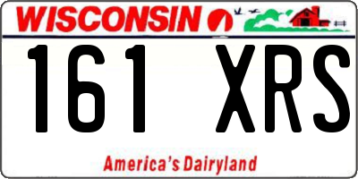 WI license plate 161XRS