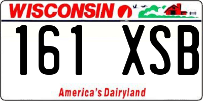 WI license plate 161XSB