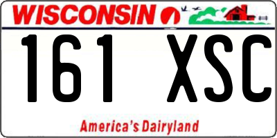 WI license plate 161XSC