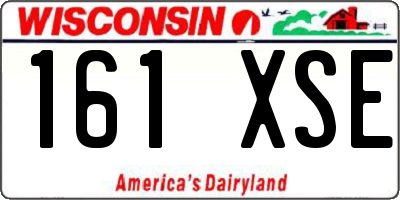 WI license plate 161XSE